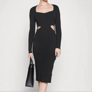 Abercrombie & Fitch Black Long Sleeve Cut-Out Dress